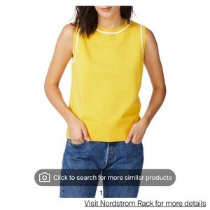 Court & rowe tipped cotton & silk sleeveless sweater
